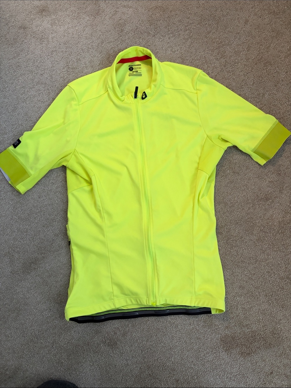 High-Visibility Neon Yellow Cycling Jersey size small.